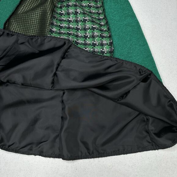 Green 3 Skirt Women Medium Upcycled Vintage Fabric Patchwork Academia Preppy USA - Picture 8 of 8